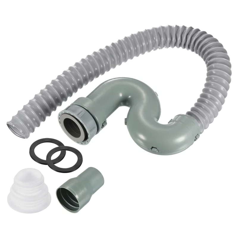 80cm Drain Pipe Expandable Tubing Flexible Drainage Pipe Grey 1 Pack