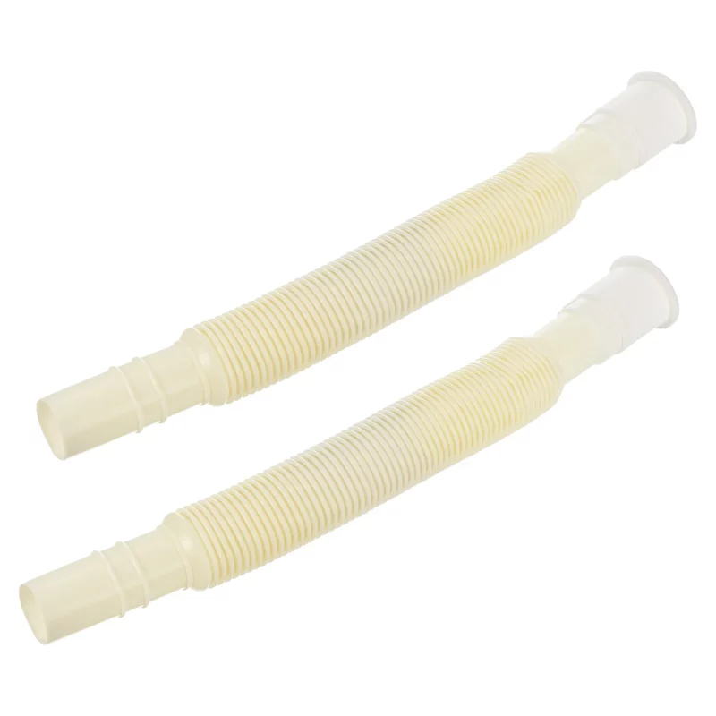 Plastic Drain Pipe Expandable Sink Tubing Flexible Drainage Pipe White 2 Pack