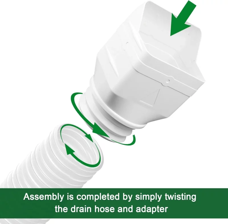 1xWhite Rain Gutter Downspout Extension Connector Rainwater Drainage Flexible Extendable from 21 to 62 Inches (Fit 4" x 3" downspouts) - Image 2