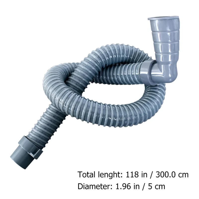 Sewer Pipe Extension Hose Hoses for Washing Machine Flexible Dark Grey - Image 2