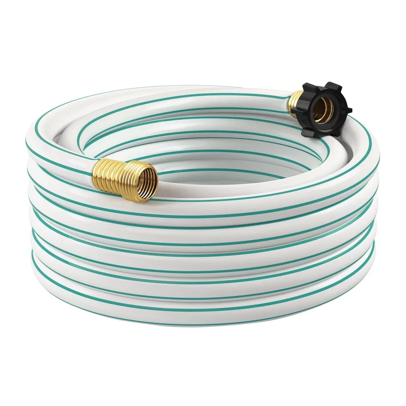 35ft X 1/2" Liwei Garden Hose, No-Kink Water Hose for Outdoor, 300PSI, 3/4"  (White)