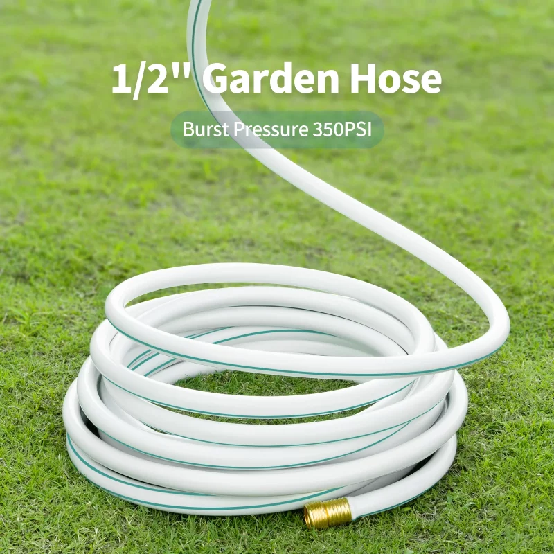 35ft X 1/2" Liwei Garden Hose, No-Kink Water Hose for Outdoor, 300PSI, 3/4"  (White) - Image 2