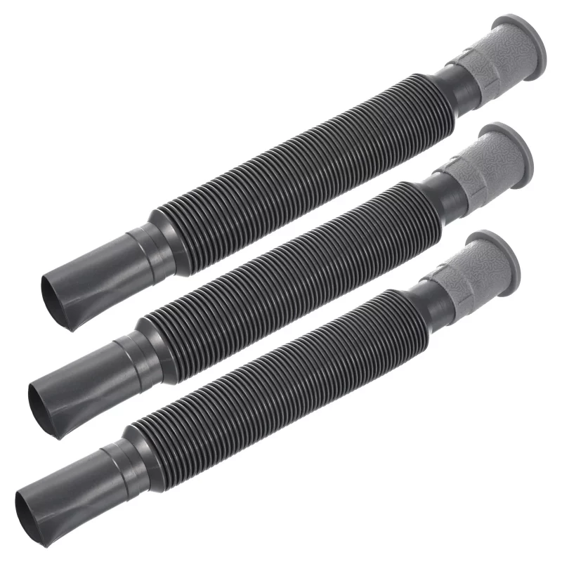 Plastic Drain Pipe Expandable Sink Tubing Flexible Drainage Pipe Grey 3 Pack