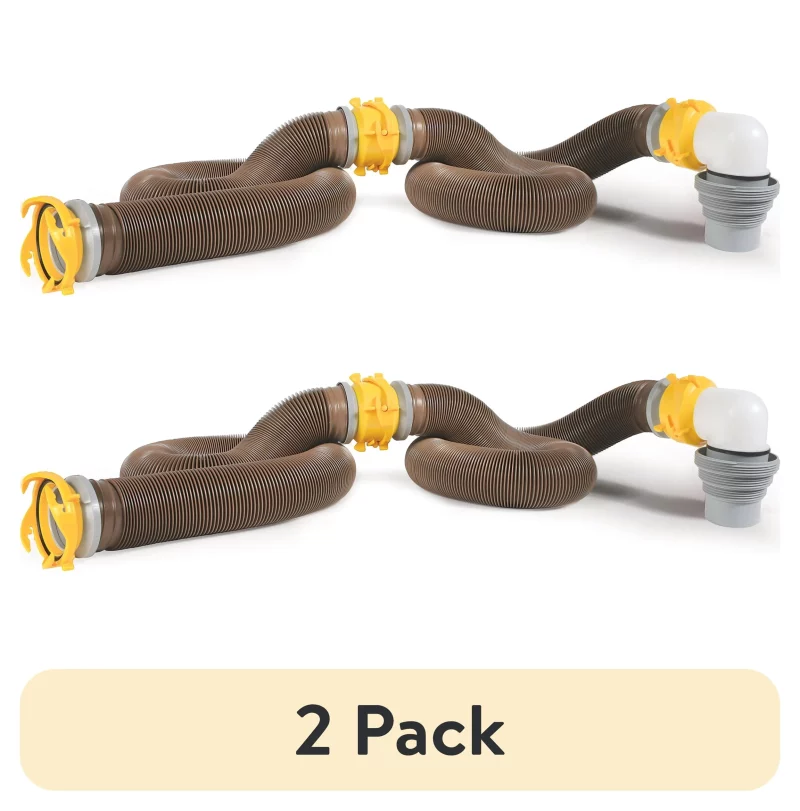 (2 pack)  360 20-Foot Heavy-Duty Camper/RV Sewer Hose Kit |  Vinyl, Multicolor