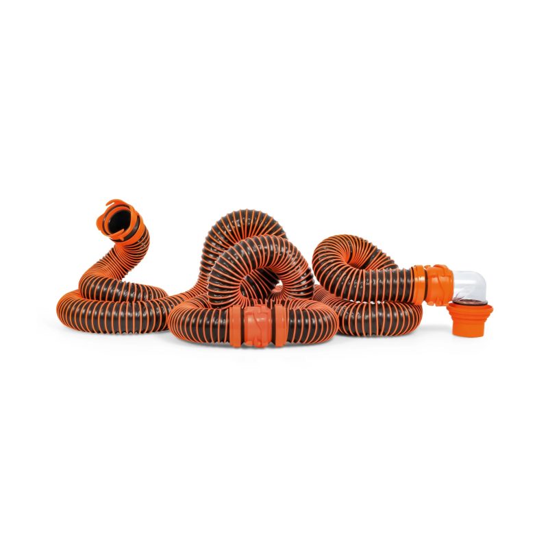 20-Foot RV Sewer Hose Kit – Crush Resistant Polymer, Multicolor