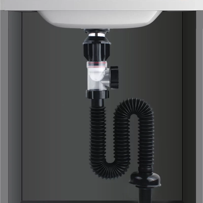 Seasonal Savings, Bathroom Sink Drainage Kit, Sink Expansion Pipe, Washbasin Extension Pipe and Down Pipe Trap Pipe, for Bathroom Sink Plumbing Act Fast | Plastic, Black,